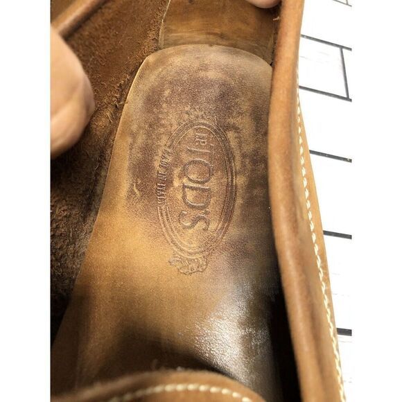 JP Tods Brown Leather Penny Loafers Driving Slip On Shoes Men Sz 10.5M US/44EU - Picture 6 of 16